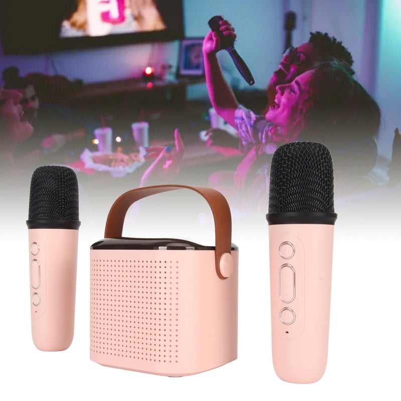 Karaoke Machine Speaker With 2 Microphones RGB Lights For Home Party Powerful Stereo - Image 5