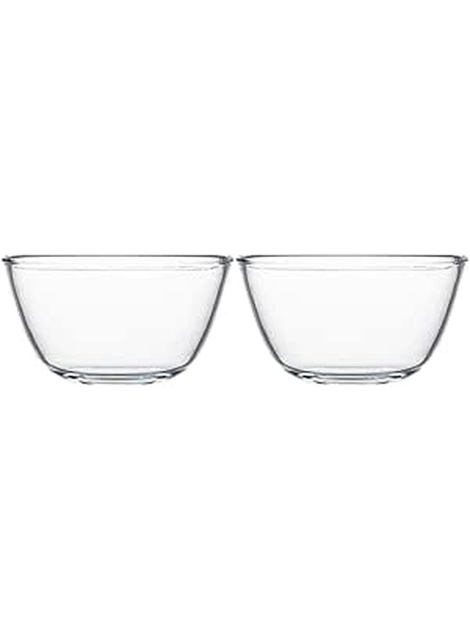2 Piece 500ml Glass Mixing Bowls Set for Kitchen Baking Salad Dessert and Serving - Image 1
