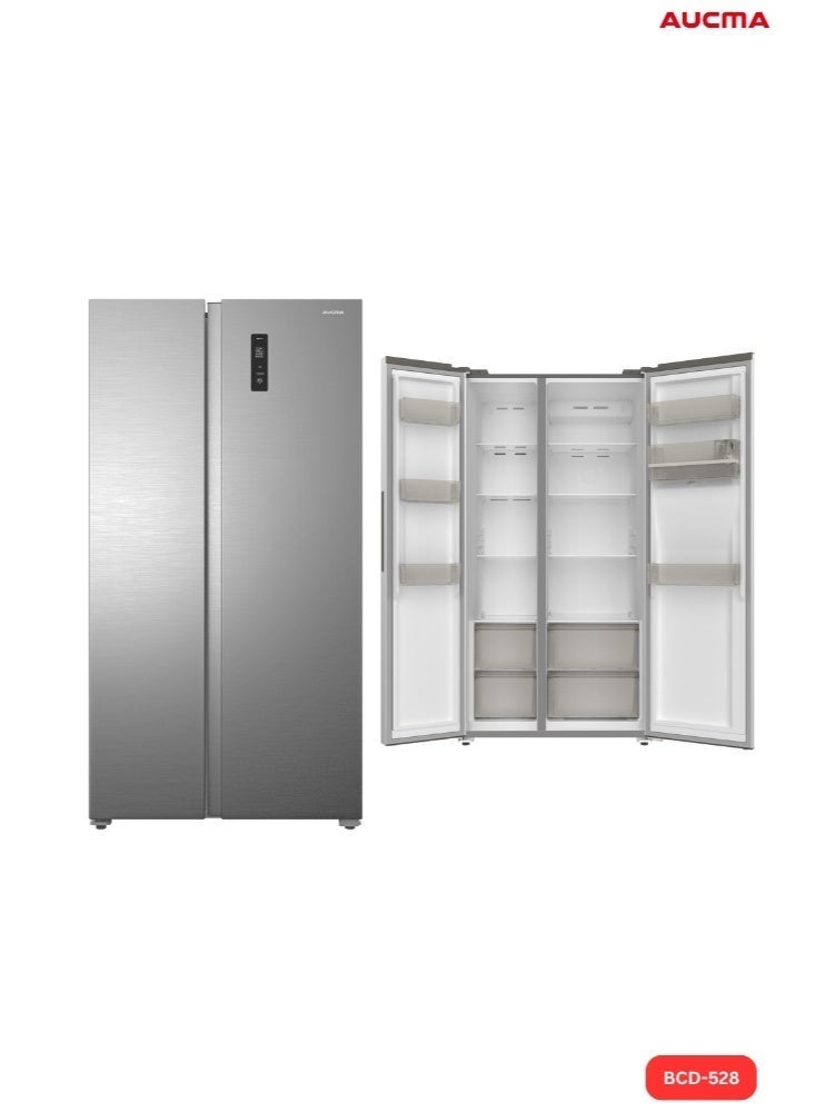 أوكما ثلاجة AUCMA 518L جنبًا إلى جنب بدون تجميد، سعة 18.3 قدم مكعب، سعة ثلاجة 332 لترًا ومجمد 186 لترًا، ضاغط عاكس، (INOX-SS) - Image 3