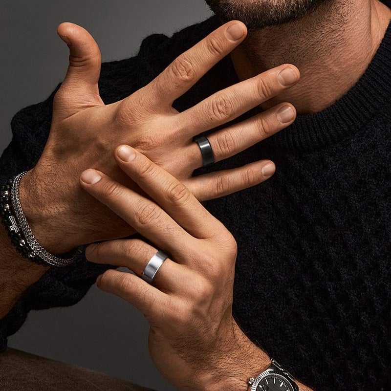 Poxtex Mens Rings Wedding Band, Stainless Steel Non Tarnish Cool Anillos Para Hombre Simple Brushed Band Rings for Men Size 9 - Image 4