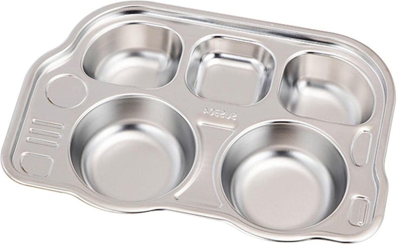 53 Arts Stainless Steel Divided Meal Plate for Kids, Kids Plates for Food with Multi Divided Dinner Plates for Kids - Image 1