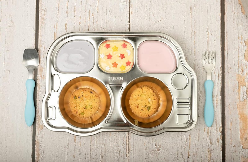 53 Arts Stainless Steel Divided Meal Plate for Kids, Kids Plates for Food with Multi Divided Dinner Plates for Kids - Image 5