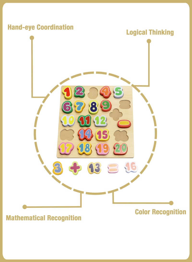 الأسطورة تويز ألغاز خشبية رقمية رقمية 1-20 شكل ألعاب ألغاز تعليمية للأطفال ، أفضل هدية لصديق LWSA03 - Image 4