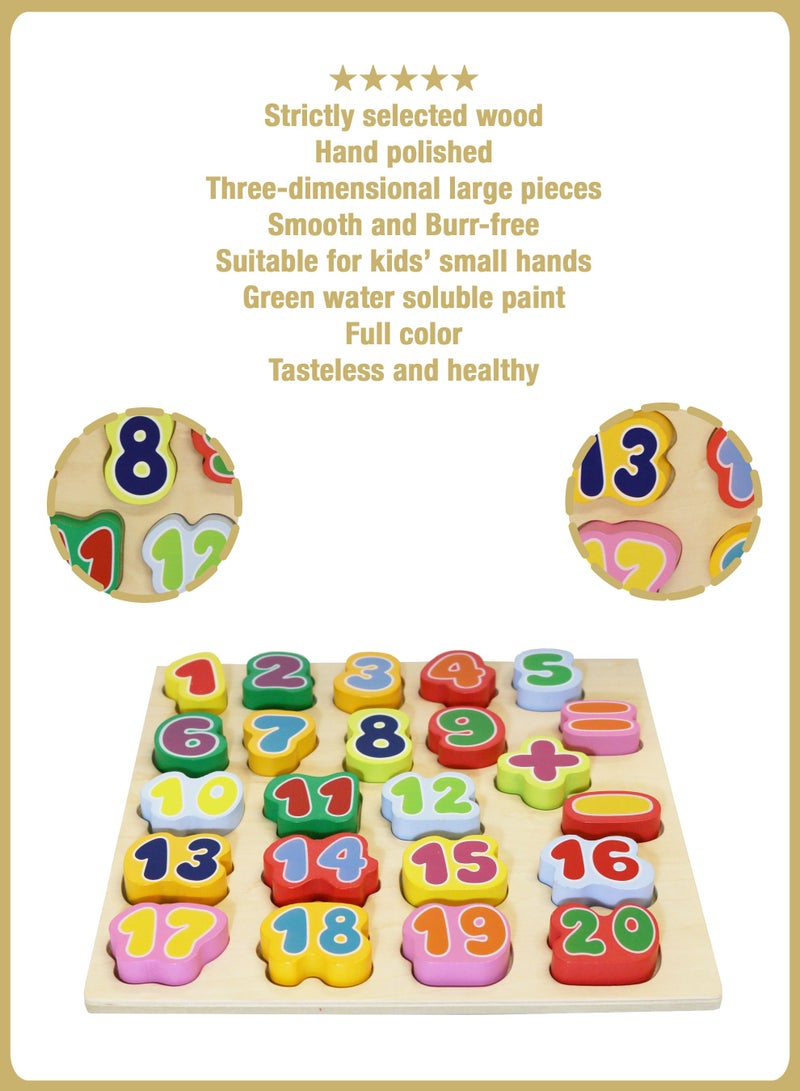 الأسطورة تويز ألغاز خشبية رقمية رقمية 1-20 شكل ألعاب ألغاز تعليمية للأطفال ، أفضل هدية لصديق LWSA03 - Image 5