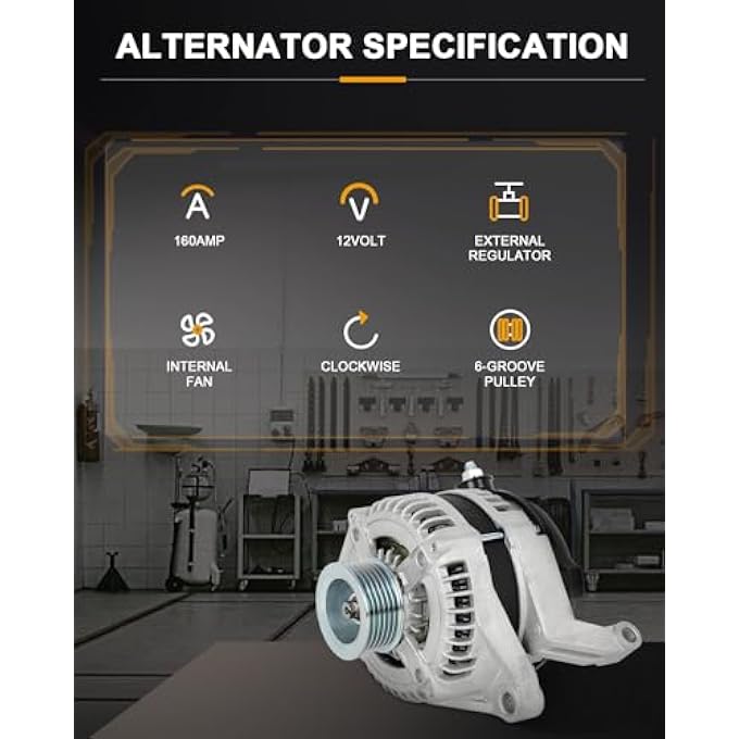 ROADFAR New Alternator Replacement for Chrysler for Aspen 07, for Dodge for Durango 07, for Dodge for Nitro 07-10, for Dodge for Ram 1500 09-10, for Jeep for Liberty 07-10, for Ram for 1500 11-13 - Image 5