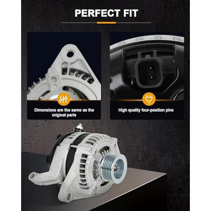 ROADFAR New Alternator Replacement for Chrysler for Aspen 07, for Dodge for Durango 07, for Dodge for Nitro 07-10, for Dodge for Ram 1500 09-10, for Jeep for Liberty 07-10, for Ram for 1500 11-13 - Image 4