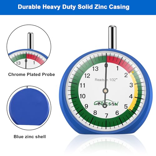 GODESON Dial Type Tire Tread Depth Gauge 88703 Professional for Motorcycle, car,Truck and Bus - Image 2