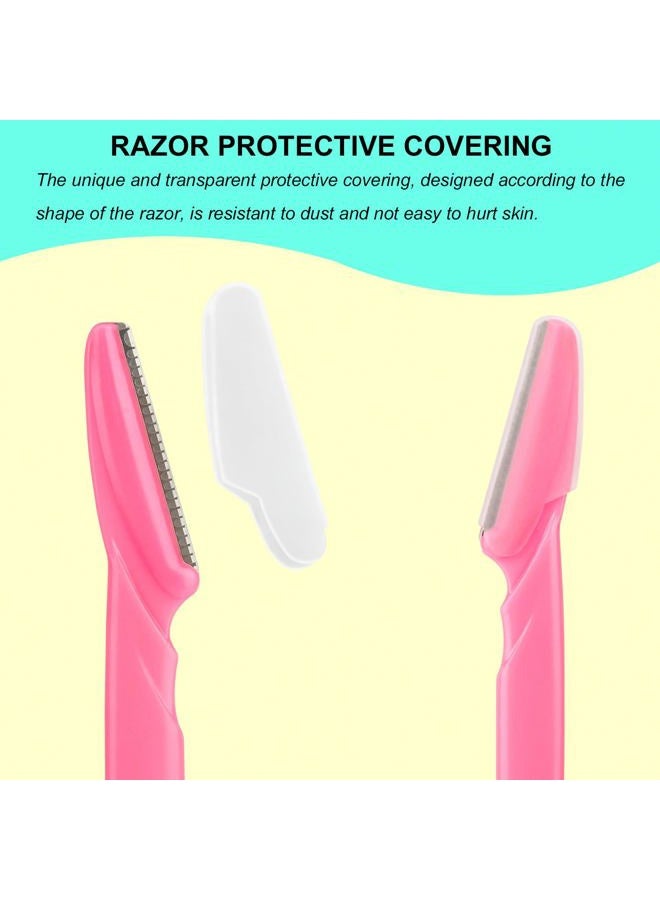 Colovis 80 Eyebrow Razor, Dermaplaning Tool Face Razors for Women and Men with Protective Cover, Multipurpose Facial Eyebrow Soft Hair Removal Disposable Razors, 4 Colors - Image 2