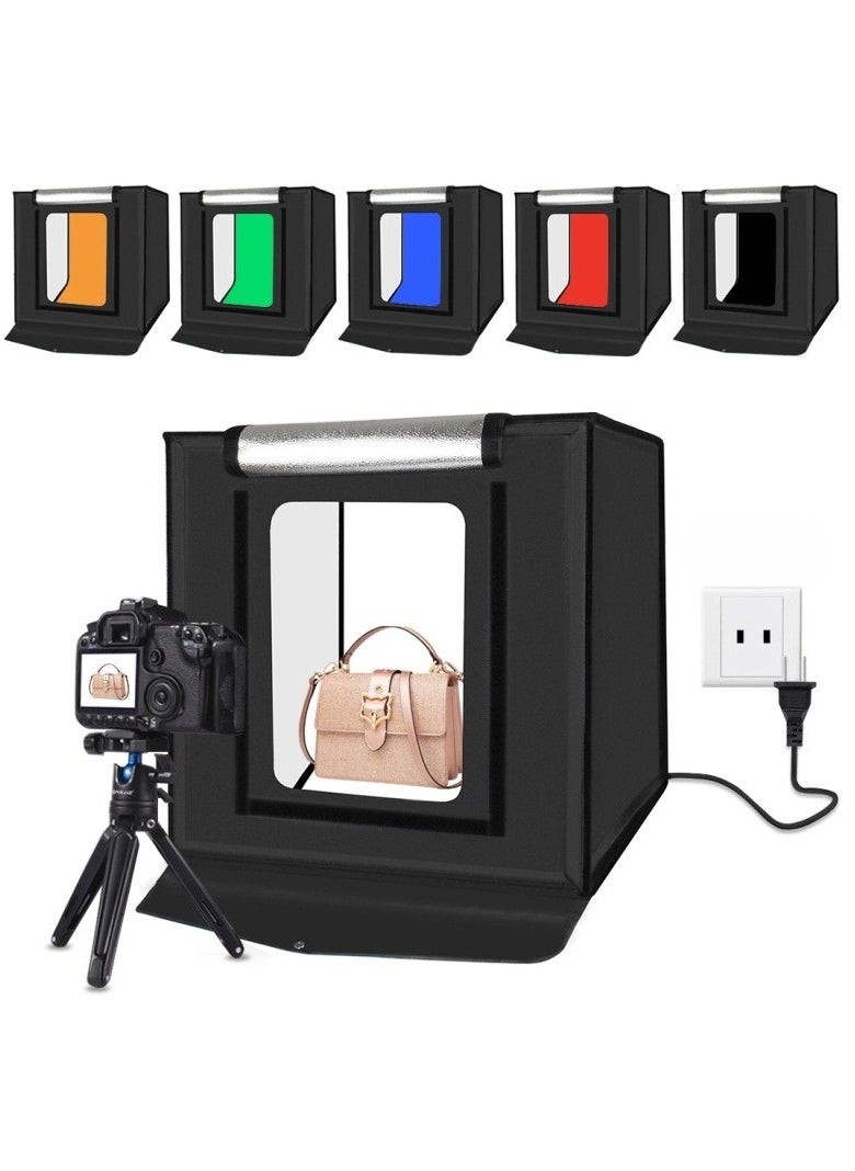 PULUZ 15.8 inch Foldable Portable 24W 5500K White Light Photography Lighting Box,Photo Lighting Studio Kits with 6 Colors Backdrops  - Image 2