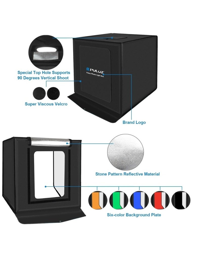 PULUZ 15.8 inch Foldable Portable 24W 5500K White Light Photography Lighting Box,Photo Lighting Studio Kits with 6 Colors Backdrops  - Image 5