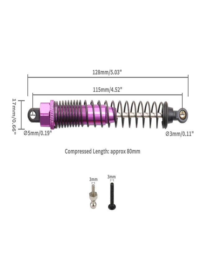 Rchobbytop 8pcs Aluminum Shocks Absorber 188004 (108004) for HSP 94111 94188 94108 Redcat Volcano Epx/epx PRO Volcano S30 RC 1/10 Monster Truck 128mm Dampers Assembled Replacement Parts, Purple - Image 2
