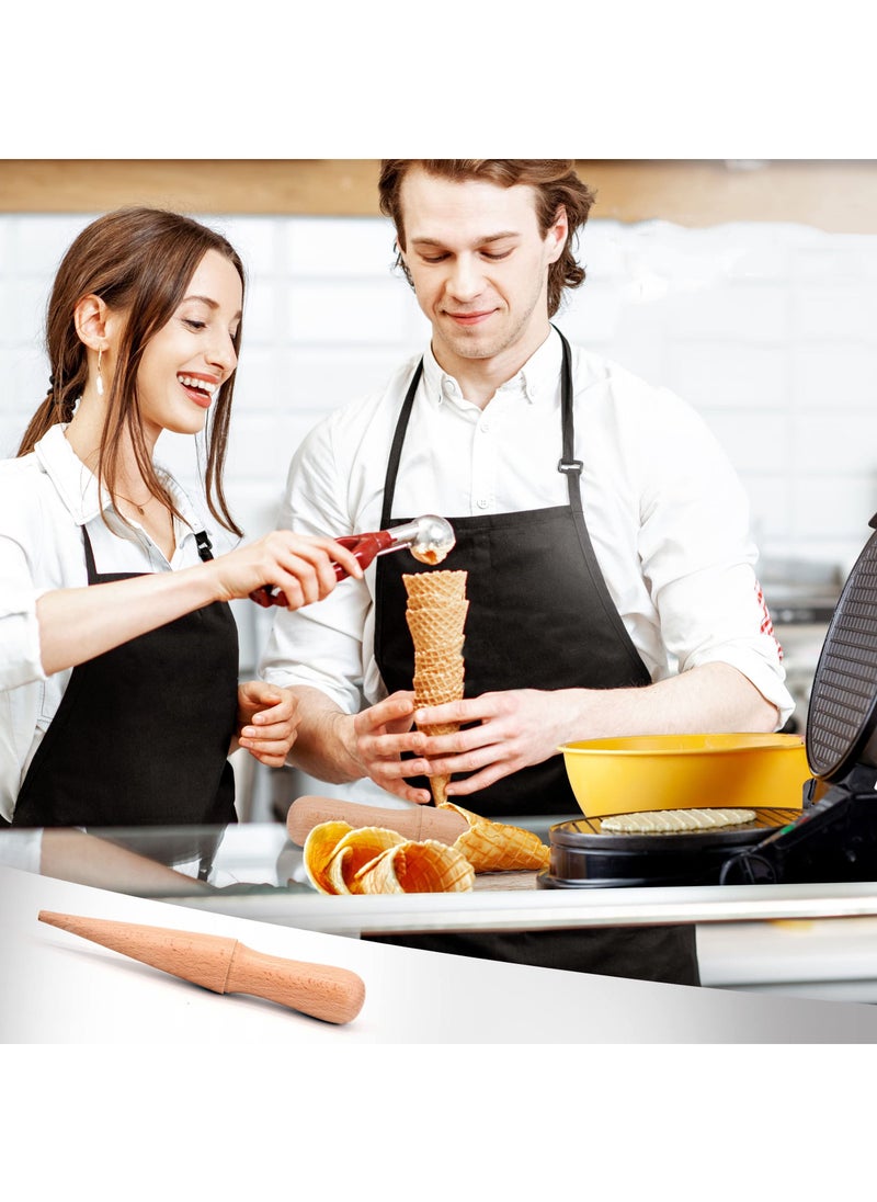 SYOSI - Ice Cream Waffle Cone Roller 8.3 Inch Strong and Smooth Cone Roller Wooden Pizzelle Cone Mould Non Slip Handle Waffle Cone Shaper Tool - Image 1