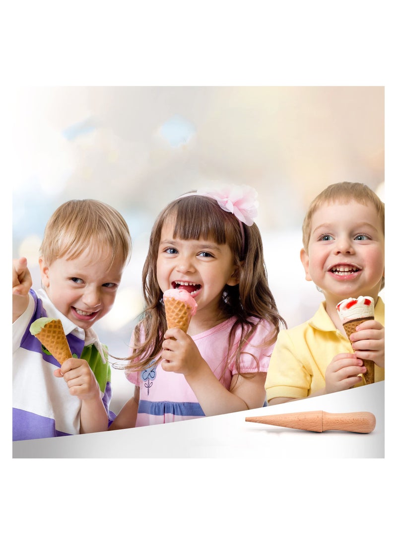 SYOSI - Ice Cream Waffle Cone Roller 8.3 Inch Strong and Smooth Cone Roller Wooden Pizzelle Cone Mould Non Slip Handle Waffle Cone Shaper Tool - Image 1