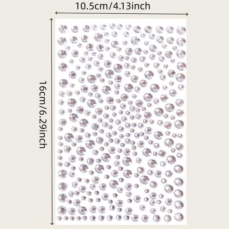 4 Sheets Self Adhesive Rhinestone Stickers for Face Hair Body DIY Decor - Image 4