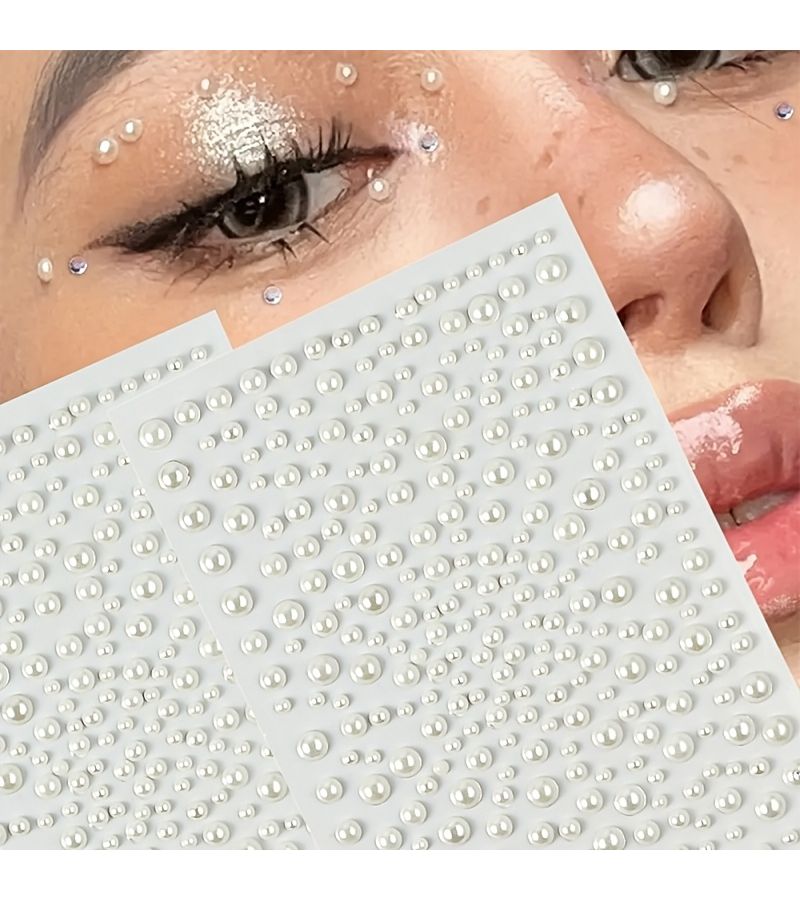 4 Sheets Self Adhesive Rhinestone Stickers for Face Hair Body DIY Decor - Image 3