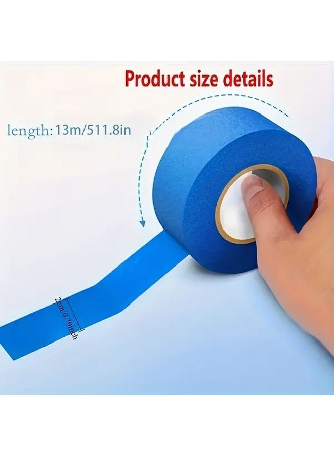 Blue Painter Tape 5 Rolls 13m Each Waterproof Residue Free Easy Remove for Home Office Art Crafts - Image 2