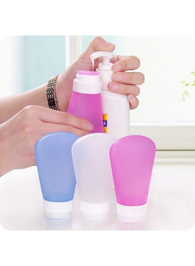 Crownish Pack of 3 Silicone Travel Bottles Sets Leak Proof Portable Makeup Bottles Organizer (90 Ml, Medium Size, Multi Colour) - Image 5