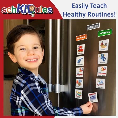 SchKIDules 153 pc Daily Visual Schedule Magnets for Kids-Create Healthy Routines, Reminders, Kids Calendars, Chore Charts & Behavioral Supports for Kids who Thrive on visuals, Type A Toddlers, Autism & ADHD - Image 2