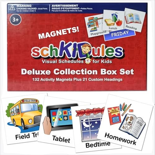 SchKIDules 153 pc Daily Visual Schedule Magnets for Kids-Create Healthy Routines, Reminders, Kids Calendars, Chore Charts & Behavioral Supports for Kids who Thrive on visuals, Type A Toddlers, Autism & ADHD - Image 1