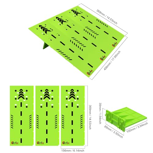 RCenjoy RC Car Jump Ramp Takeoff Board RC Ramp for Jumping Stunt Playset for 114 116 118 124 Remote Control Model Car Green - Image 5