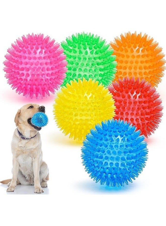 Non-Toxic 3.5 Inch Squeaky Dog Toy Balls, Combo Of 2 Pcs Durable Aggressive Chewers Chew Toys For Teething, Bpa Free, Spikey For Medium, Large & Small Dogs - Image 1