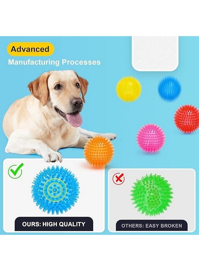 Non-Toxic 3.5 Inch Squeaky Dog Toy Balls, Combo Of 2 Pcs Durable Aggressive Chewers Chew Toys For Teething, Bpa Free, Spikey For Medium, Large & Small Dogs - Image 3