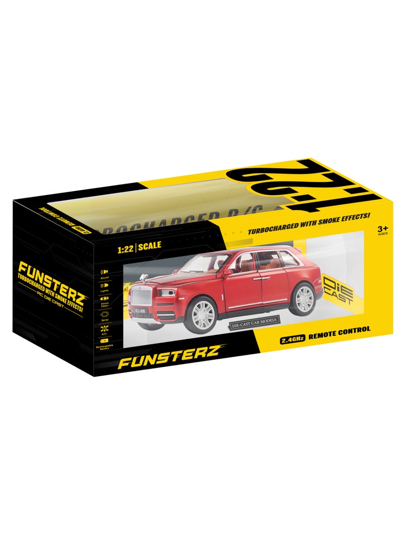 فونسترز سيارة رولز رويس كولينان من فنسترز بمقياس 1:22 تعمل بالتحكم عن بُعد - سيارة مصنوعة من سبائك معدنية مصبوبة مزودة بمصابيح LED، وجهاز تحكم عن بُعد كامل الوظائف، وبطارية قابلة لإعادة الشحن - نموذج فاخر يعمل بالتحكم عن بُعد للأطفال وهواة الجمع - Image 5