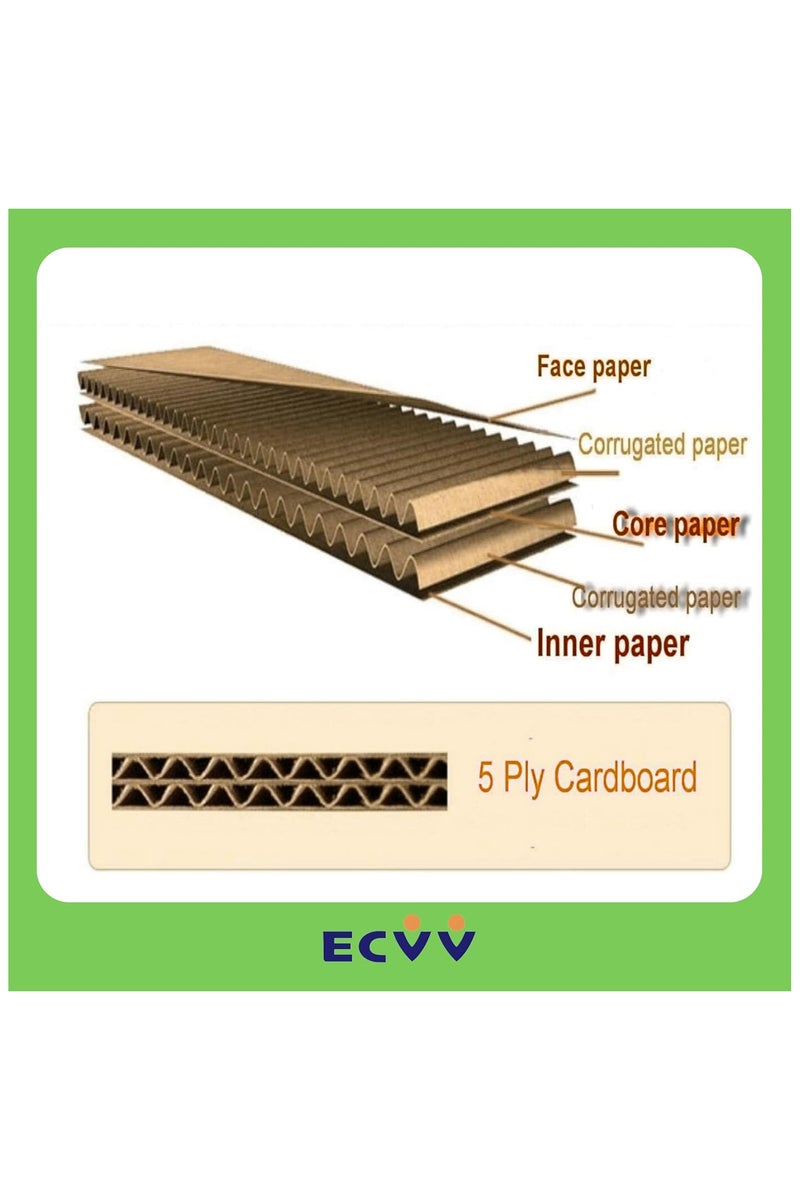 ECVV 10 Pack Medium Double Wall 100% Recyclable Corrugated Cardboard Moving Boxes with 25 KG Capacity | 45 x 45 x 45 cm | Brown Carton Boxes for Packaging, Shipping and Storage, 5 ply | Brown - Image 5