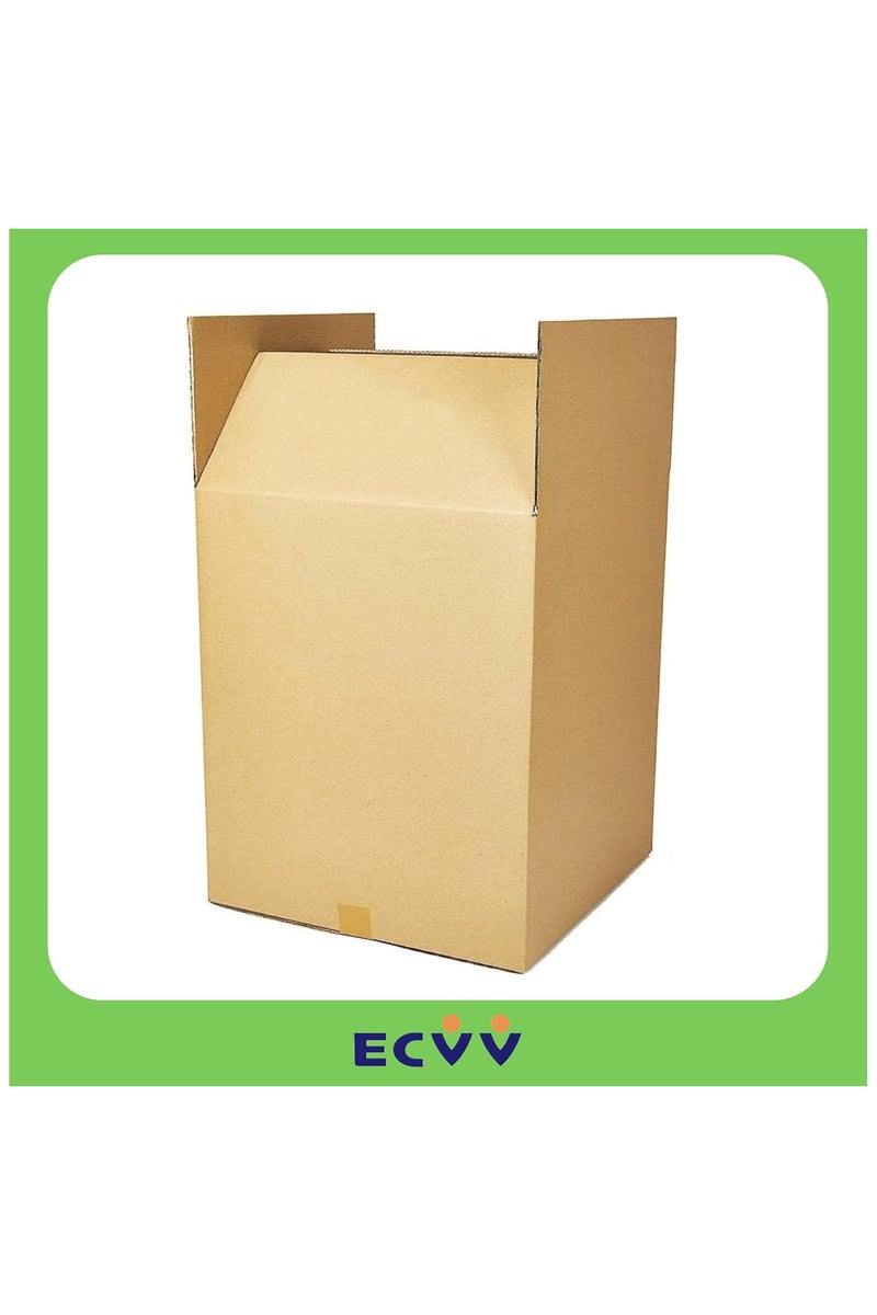 ECVV 10 Pack Medium Double Wall 100% Recyclable Corrugated Cardboard Moving Boxes with 25 KG Capacity | 45 x 45 x 45 cm | Brown Carton Boxes for Packaging, Shipping and Storage, 5 ply | Brown - Image 3