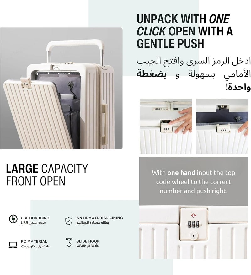 TEREPLUS 20-inch Carry-on Luggage with USB Port - Image 2