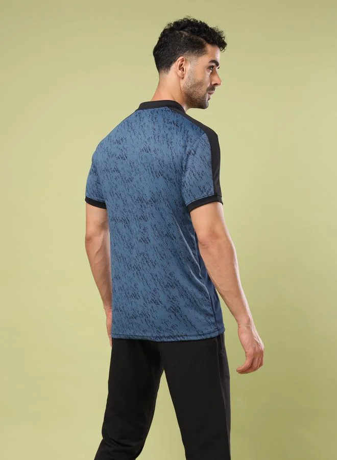 تكنوسبورت Color Block Printed Slim Fit Polo by Styli
