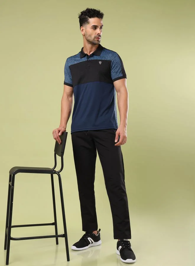 تكنوسبورت Color Block Printed Slim Fit Polo by Styli