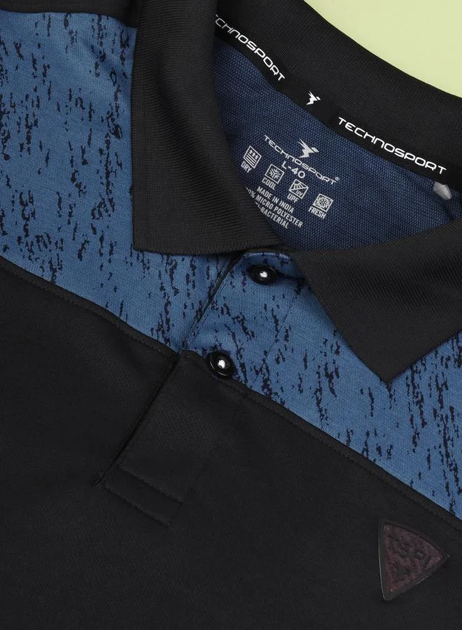 تكنوسبورت Color Block Printed Slim Fit Polo by Styli