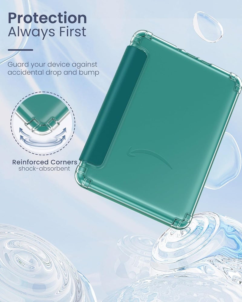 MoKo Diverse purchase options Case for All-new 7" Kindle Paperwhite 12th Gen 2024& Colorsoft 2024/2025, Ultra Clear Soft Flexible Transparent TPU Back Cover Light Shell with Auto Wake/Sleep, Not fit Kob & BOOX, Jade Green KSA standard compatible design - Image 3