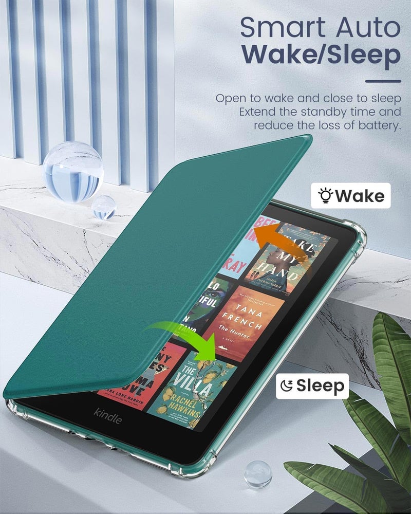 MoKo Diverse purchase options Case for All-new 7" Kindle Paperwhite 12th Gen 2024& Colorsoft 2024/2025, Ultra Clear Soft Flexible Transparent TPU Back Cover Light Shell with Auto Wake/Sleep, Not fit Kob & BOOX, Jade Green KSA standard compatible design - Image 5