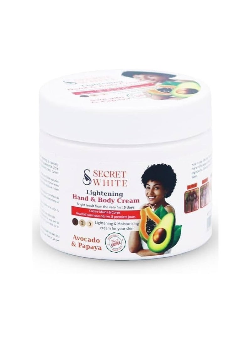 Lightening Hand & Body Cream, Avocado & Papaya, 360 ml