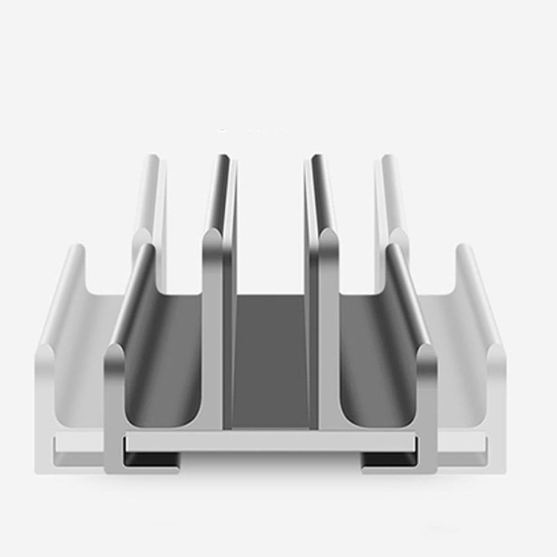 Gray Adjustable Laptop Tablet Stand Vertical Multi Device Holder Desk Storage Organizer - Image 4