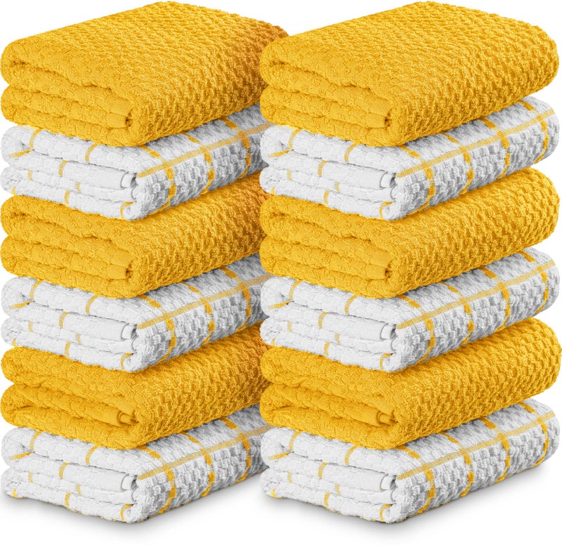Utopia Towels منشفة يوتوبيا للمطبخ [12 عبوة] 15 × 25 بوصة 100% قطن حلقي ناعم للغاية وامتصاص ممتاز - Image 1