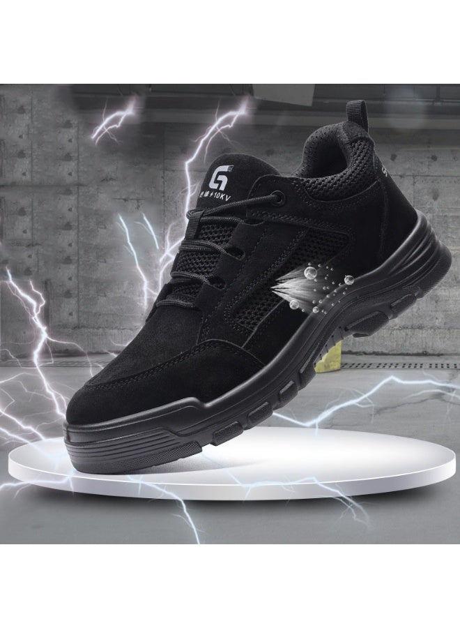 NIBEMINENT Safety Shoes for Men Steel Toe Anti static Anti-smashing Anti-puncture Breathable Upper Comfortable Soft Outdoor Shoes - Image 1