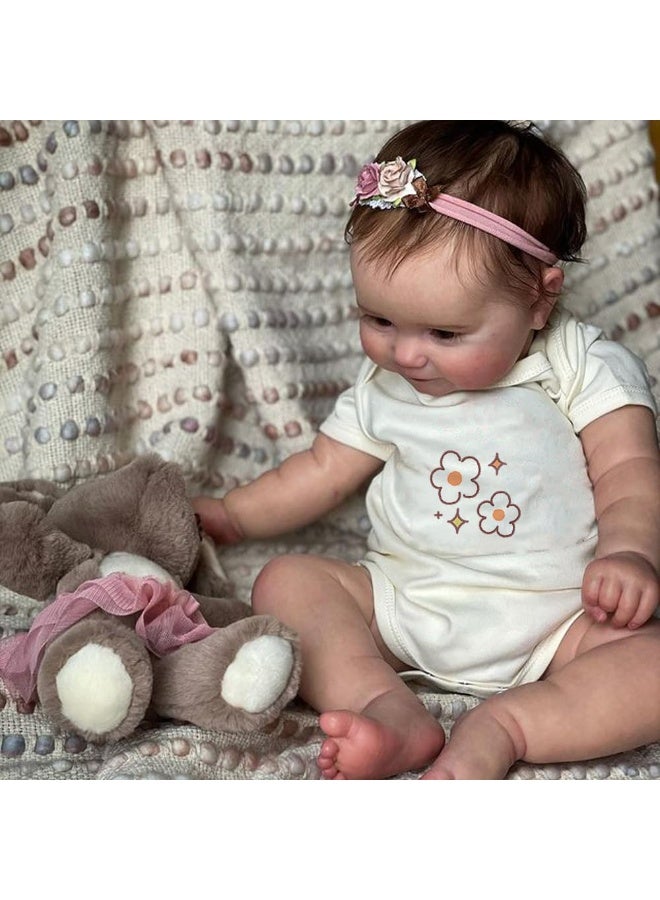 فتاة دمية طفل 20 بوصة حقيقية ولدت من جديد تفتح عينيها ، تبدو مثل دمية طفل سيليكون بحجم حقيقي ، يمكن أن ترجح الأطراف ، مناسبة للأطفال فوق سن 3 سنوات - Image 3