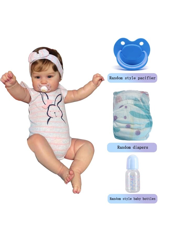 فتاة دمية طفل 20 بوصة حقيقية ولدت من جديد تفتح عينيها ، تبدو مثل دمية طفل سيليكون بحجم حقيقي ، يمكن أن ترجح الأطراف ، مناسبة للأطفال فوق سن 3 سنوات - Image 2