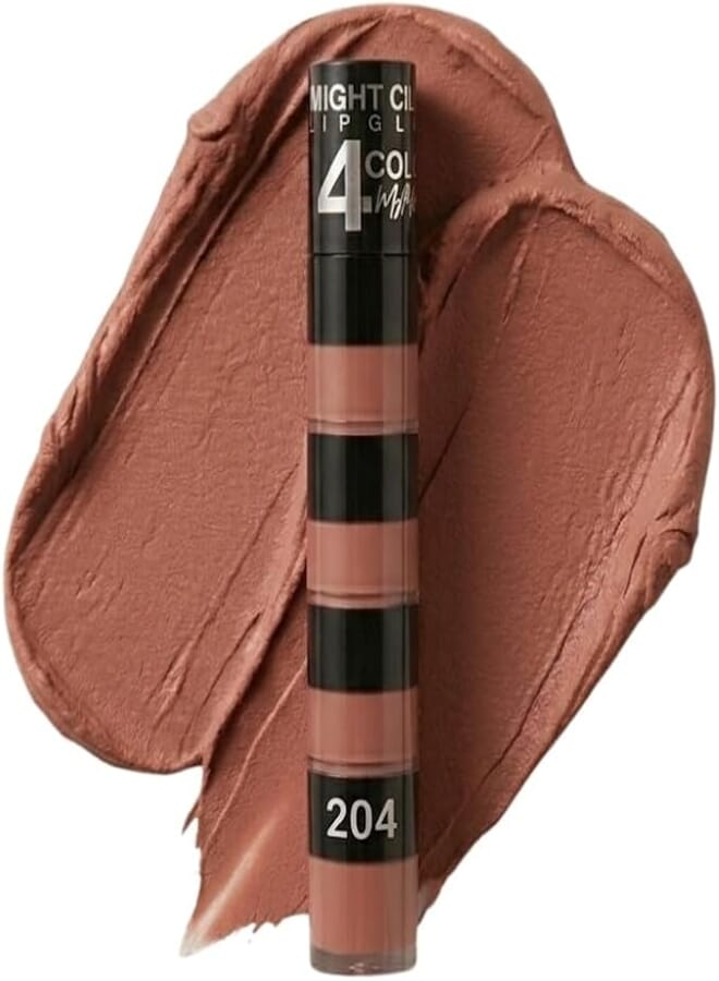 4IN1 Matte & Moist Lasting Lip Gloss – Long-Lasting Lip Color, Comfortable Matte Finish, Smooth & Lightweight Formula, Non-Sticky Wear (204)
