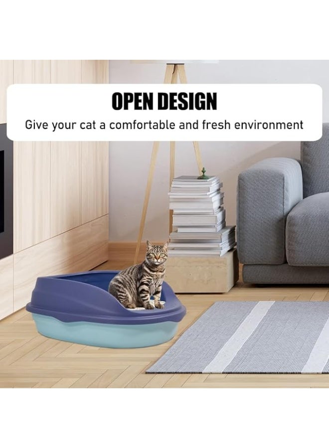 أن ان سي بيتس صندوق قمامة شبه مغلق مع مغرفة قمامة، مضاد للتناثر، مناسب للقطط متوسطة الحجم، سهل التنظيف وسياج قابل للفصل، صندوق قمامة مفتوح من الأعلى وذو جوانب عالية (37 سم) - Image 5