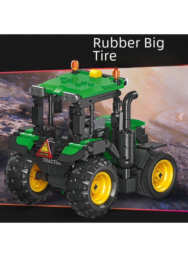 Jiexing 57001 Technology Series Tractor Pull-back Car Boys Assembled Small Particle Building Blocks Toys For Children-Color:Tractor - Image 4