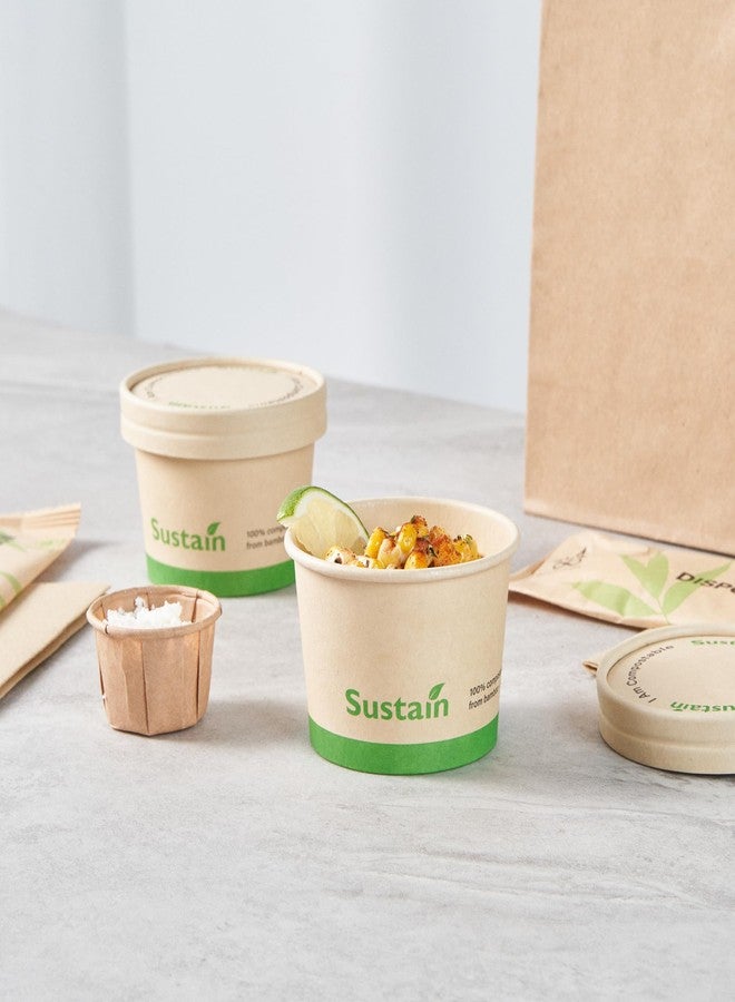 Restaurantware-Sustain 4 Ounce Paper Soup Containers, 50 Disposable Ice Cream Cups - Lids Sold Separately, With PLA lining, Bamboo To Go Hot Soup Bowls, Compostable, Greaseproof - Image 5