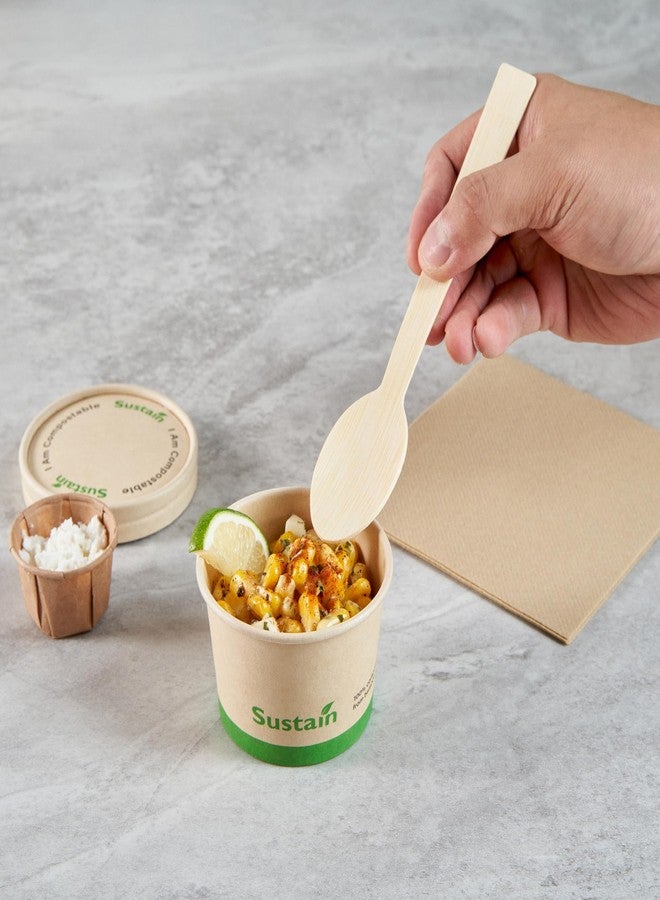 Restaurantware-Sustain 4 Ounce Paper Soup Containers, 50 Disposable Ice Cream Cups - Lids Sold Separately, With PLA lining, Bamboo To Go Hot Soup Bowls, Compostable, Greaseproof - Image 4