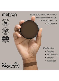 mehron Mehron Makeup Paradise Makeup AQ Pro Size | Stage & Screen, Face & Body Painting, Special FX, Beauty, Cosplay, and Halloween | Water Activated Face Paint & Body Paint 1.4 oz (40 g) (Dark Brown)  - Image 2