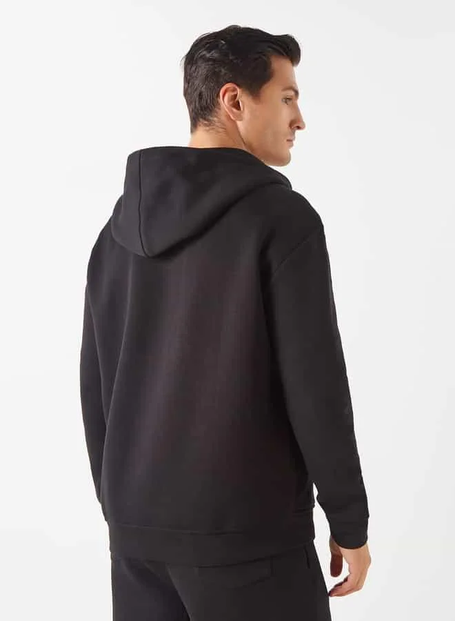 Emperor Emperor Solid Hoodie with Zip Closure