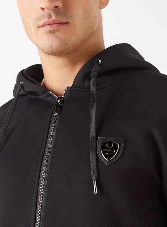 Emperor Emperor Solid Hoodie with Zip Closure
