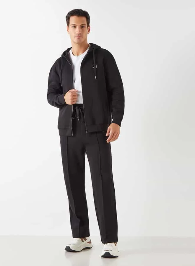 Emperor Emperor Solid Hoodie with Zip Closure